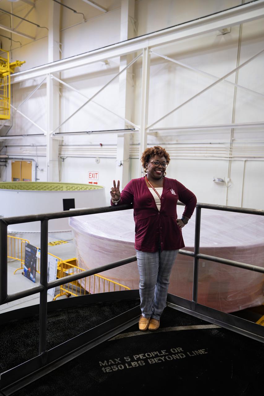 These images show NASA employees attending an event August 14, 2025, at Marshall Space Flight Center in Huntsville, Alabama, to view the Orion stage adapter for Artemis II before it is transported to NASA’s Kennedy Space Center in Florida. Manufactured entirely at NASA Marshall, the adapter plays a crucial role in connecting the SLS (Space Launch System) rocket’s interim cryogenic propulsion stage to the Orion spacecraft. This adapter is the final piece of SLS hardware to be delivered to Kennedy Space Center in preparation for the Artemis II mission.
